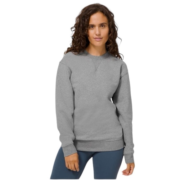 Lululemon All Yours Crew Fleece Heathered Core Medium Grey Size 4 - Picture 1 of 9